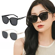 【ALEGANT】復古時尚TR90方框寶麗來偏光墨鏡/UV400太陽眼鏡 深序黑