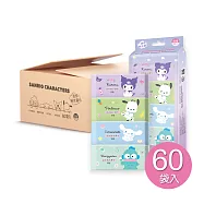 60袋(箱購)-三麗鷗EDI超純水嬰兒迷你濕巾 酷洛米隨身濕巾 大耳狗濕紙巾 人魚漢頓 帕恰狗【ONEDER 旺達】 SO-DR08