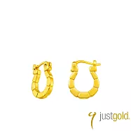 【Just Gold 鎮金店】金緻馬銜 黃金耳環