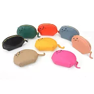 La Poche Secrete 萌萌喵咪造型真皮鑰匙包零錢包- 黃色