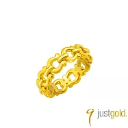 【Just Gold 鎮金店】金緻馬銜 黃金戒指 港圍 9 金色