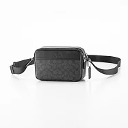 COACH 經典款荖花撞色男款斜背包 黑灰