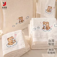 【雲御織】MIT台灣製 天然 無染色 純棉 有機棉 雲熊 洗臉方巾 口水巾 手帕