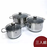 WMF Diadem Plus 德國 316 不鏽鋼高深湯鍋 3入組 含蓋 (16,20,24cm) 湯鍋 燉鍋 雙耳鍋 (電磁爐 IH爐可用)