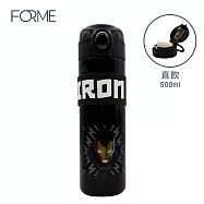 迪士尼不鏽鋼保溫直飲彈跳隨身杯500ml 鋼鐵人黑