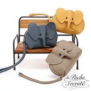 La Poche Secrete真皮立體大象鑰匙包萬用包- 藍色