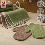 【雲御織】MIT台灣製 擦背不求人 和紙 混棉 沐浴 去角質手套 環保 可生物分解 單入 咖啡色