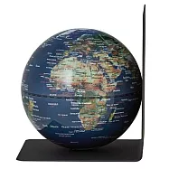 德國TROIKA精美可拆式磁吸鐵SkyGlobe地球儀&金屬L型畫檔板書立架G1306(高15.5cm;台灣製)書籍收納書夾 銀黑