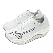 Mizuno 美津濃 競速跑鞋 Wave Rebellion Flash 3 男鞋 白 厚底 緩衝 J1GC2536-81 25cm WHITE/SILVER