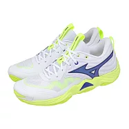 Mizuno 美津濃 排球鞋 Wave Momentum Elite 男鞋 白 藍 緩震 運動鞋 V1GA2512-39 27cm WHITE/BLUE