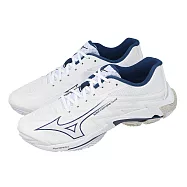 Mizuno 美津濃 排球鞋 Wave Lightning Elite 男鞋 白 藍 緩震 運動鞋 V1GA2600-55 28.5cm WHITE/BLUE