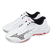 Mizuno 美津濃 排球鞋 Wave Lightning Elite 男鞋 白 黑 紅 運動鞋 V1GA2600-59 23.5cm WHITE/GREY-RED