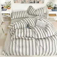 《DUYAN 竹漾》台灣製 精梳純棉雙人加大床包被套四件組 / 霧綠晨光