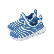 Nike 休閒鞋 Dynamo Free PS 中童 毛毛蟲鞋 藍 無鞋帶 343738-448 20cm BLUE/WHITE