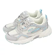 Fila 休閒鞋 Triviva 女鞋 灰 藍 老爹鞋 復古 運動鞋 斐樂 5J311A143 23cm WHITE/GREY-BLUE