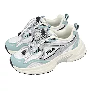 Fila 休閒鞋 Terranova 女鞋 藍 銀 老爹鞋 復古 抽繩鞋帶 厚底 增高 5J312A640 24cm WHITE/BLUE-SILVER