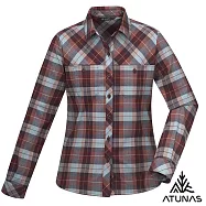 【ATUNAS 歐都納】女款中空蓄熱纖維保暖長袖格紋襯衫/大尺碼A1SH2502W- S 紅藍格
