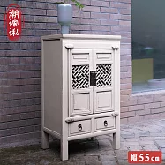 【C&rsquo;est Chic】玉台映日雙抽雙門楊木收納櫃-幅55cm-風化白