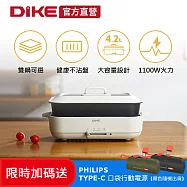 DIKE 限時加碼 全能美食電烤盤 送飛利浦口袋行動電源(HKE122TN+DLP2550C)