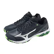Mizuno 美津濃 羽球鞋 Wave Claw 4 超寬楦 男鞋 黑 綠 回彈 緩震 支撐 71GA2644-03 29cm BLACK/GREEN