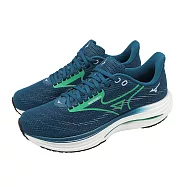 Mizuno 美津濃 慢跑鞋 Wave Rider 29 男鞋 藍 綠 波浪片 避震 J1GC2503-56 25.5cm BLUE/GREEN