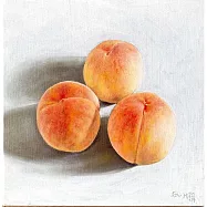 【玲廊滿藝】洪俊銘-三顆水蜜桃25x25cm
