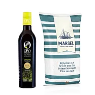 OroBailen皇嘉 特級冷壓初榨橄欖油500ml 二款任選+藍舶海鹽1kg Arbequina(綠)