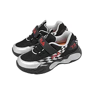 Fila 休閒鞋 J429A 中大童 小朋友 黑 銀 魔鬼氈 發光 燈鞋 斐樂 7J429A082 17cm BLACK/SILVER
