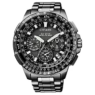 CITIZEN Eco-Drive 鑄鐵煉鋼衛星對時鈦金屬腕錶-黑-CC9025-51E