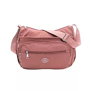 Lynx - 美國山貓防潑水尼龍布多格層斜背包側背包(大) - 多色可選 淡紅