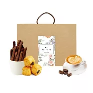 順便幸福-午茶禮盒-可可起司棒+蔓越莓司康脆脆+奶油核桃咖啡豆(餅乾 零食 甜點) 無 D+7出貨