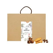 順便幸福-午茶禮盒-可可司康脆脆+伯爵核桃義式脆餅+黑糖烤杏仁咖啡豆(餅乾 零食 甜點) 無 D+7出貨