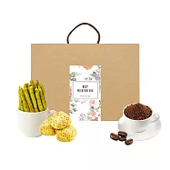 順便幸福-午茶禮盒-蔓越莓司康脆脆+可可榛果義式脆餅+奶油核桃咖啡粉(餅乾 零食 甜點) 無 D+7出貨