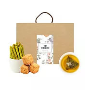 順便幸福-午茶禮盒-抹茶起司棒+墨西哥司康脆脆+香韻桂花烏龍茶包(餅乾 零食 甜點) 無 D+7出貨