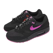 Nike 休閒鞋 Air Max 1 PRM 男鞋 黑 粉 氣墊 情人節 麂皮 HV2302-001 26.5cm BLACK/PLAYFUL PINK