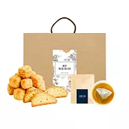 順便幸福-午茶禮盒-起司口味司康脆脆+原味義式脆餅+清韻金萱烏龍茶包-隨享包(餅乾 零食 甜點) 無 D+7出貨