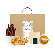 順便幸福-午茶禮盒-可可起司棒+伯爵核桃義式脆餅+香韻金萱烏龍茶包-隨享包(餅乾 零食 甜點) 無 D+7出貨