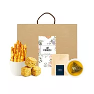 順便幸福-午茶禮盒-原味起司棒+咖啡核桃司康脆脆+香韻桂花烏龍茶包-隨享包(餅乾 零食 甜點) 無 D+7出貨
