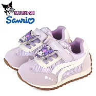【HELLO KITTY】童鞋 女童 KUROMI 酷洛米 發光童鞋 電燈鞋 幼童鞋 兒童鞋 小童 沾黏帶 22 紫色