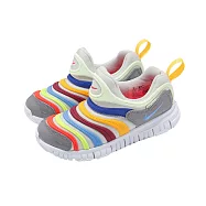 Nike 休閒鞋 Dynamo Free PS 中童 毛毛蟲鞋 灰 無鞋帶 343738-033 19cm GREY/MULTI-COLOR