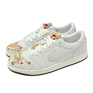 Nike 休閒鞋 Air Jordan 1 Low 男鞋 花卉 刺繡 CNY 馬年限定 IQ1108-011 26cm GREY/BLUE