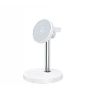 上班族懶人必備� 三合一無線充電座 磁吸快充 15W無線充電 手機/耳機/手錶充電座 快充 充電座 充電器 桌面收納 白色