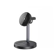 上班族懶人必備� 三合一無線充電座 磁吸快充 15W無線充電 手機/耳機/手錶充電座 快充 充電座 充電器 桌面收納 黑色