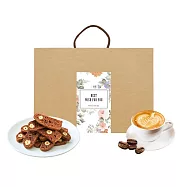 順便幸福-午茶禮盒-可可榛果義式脆餅+杏仁果黑巧克咖啡豆(餅乾 零食 甜點) 無 D+7出貨