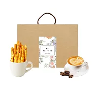 順便幸福-午茶禮盒-原味起司棒+黑糖烤杏仁咖啡豆(餅乾 零食 甜點) 無 D+7出貨