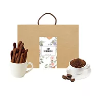 順便幸福-午茶禮盒-可可起司棒+經典奶油核桃咖啡粉(餅乾 零食 甜點) 無 D+7出貨