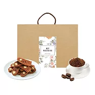 順便幸福-午茶禮盒-可可榛果義式脆餅+黑糖烤杏仁咖啡粉(餅乾 零食 甜點) 無 D+7出貨