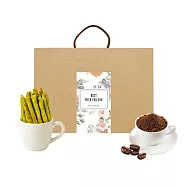 順便幸福-午茶禮盒-抹茶起司棒+杏仁果黑巧克咖啡粉(餅乾 零食 甜點) 無 D+7出貨