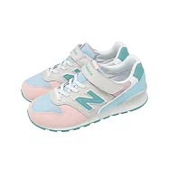 New Balance NB 休閒鞋 996 寬楦 中大童鞋 粉紅 灰 麂皮 魔鬼氈 紐巴倫 Y9965B0-W 19cm PINK/GREY