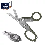 【Truly House】戶外戰術多功能剪刀 野外求生 露營 登山 野餐(兩色任選) 軍綠